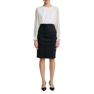 Ted Baker White and Black Long Sleeve Dress